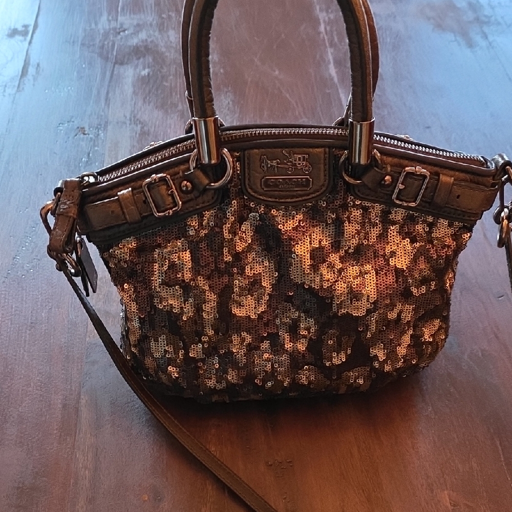Sequin Leopard Print Handbag